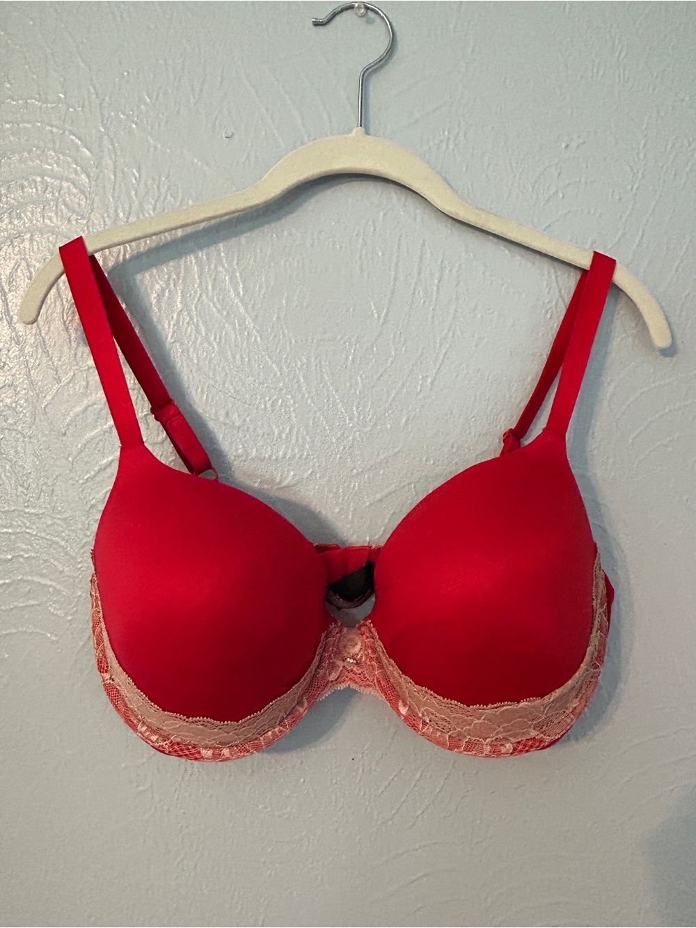 Red Lace Trim Bra - Women Intimates